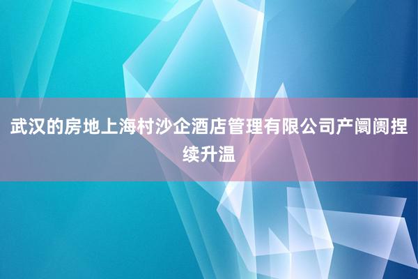 武汉的房地上海村沙企酒店管理有限公司产阛阓捏续升温